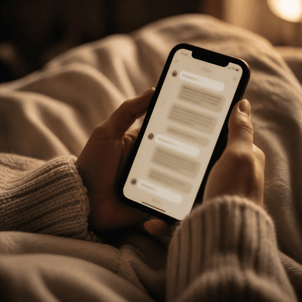 Late-night chat on phone