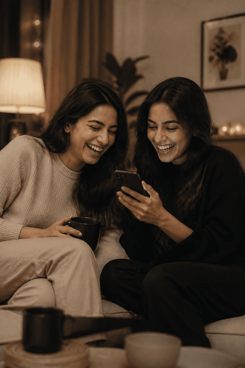 Friends hanging out and chatting